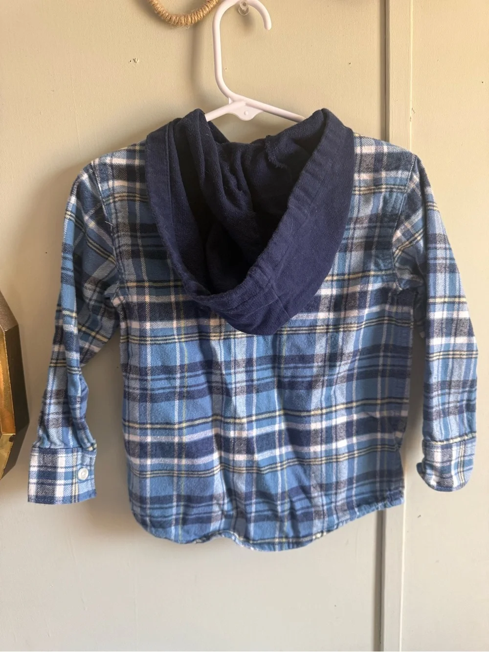 Carter's Blue Plaid Hooded Button-Down Shirt